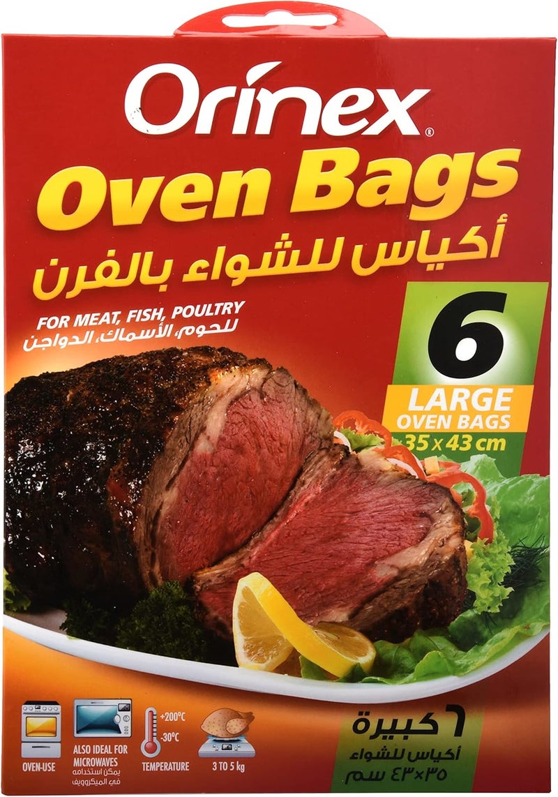 أورينيكس أكياس فرن أورينكس 35/43 سم، كبيرة، 6 أكياس، شفافة - Image 1