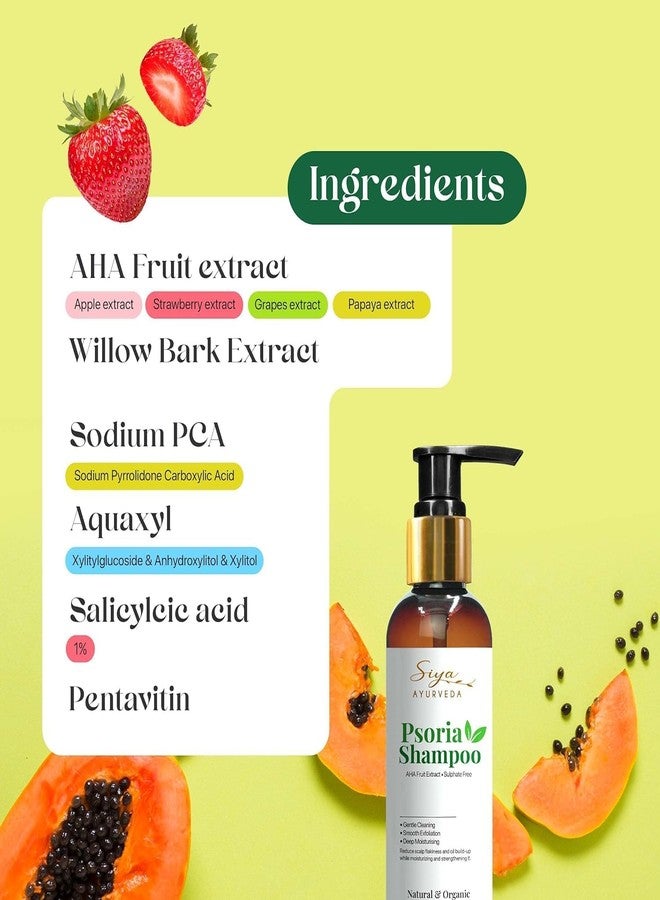 SiyaAyurveda شامبو سيا أيورفيدا لعلاج الصدفية، فروة الرأس الجافة، الحكة، المتقشرة، والأكزيما | 1% حمض الساليسيليك ومستخلصات الفواكه | منظف مضاد للالتهابات، خالٍ من البارابين والكبريتات، 200 مل - Image 4