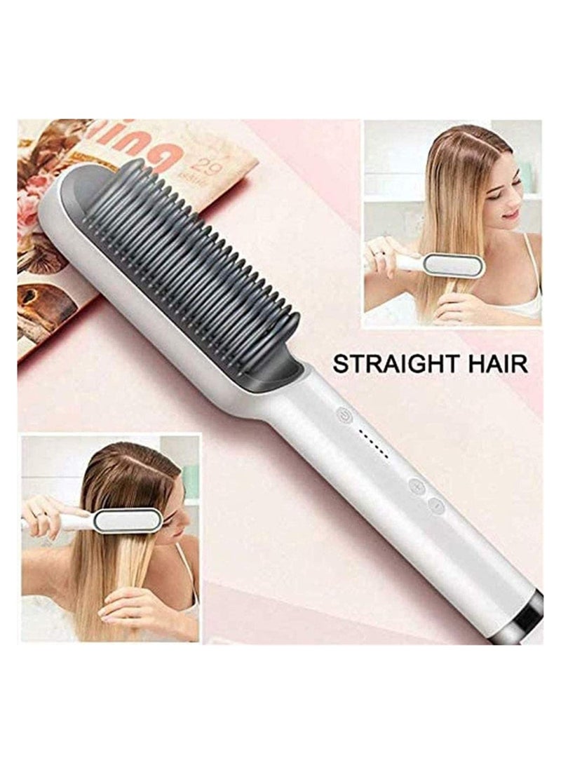 ELTRAZONE فرشاة فرد الشعر، 2 في 1 فرد الشعر، مكواة شعر كهربائية احترافية، مشط فرد الشعر الأنيوني، للاستخدام في صالون احترافي في المنزل - Image 2