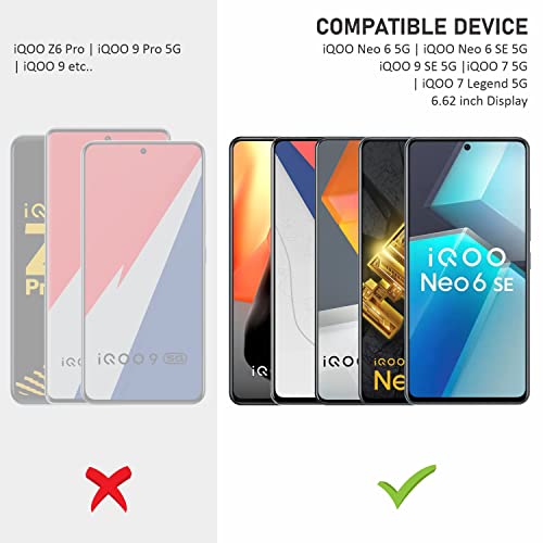 SupCares Tempered Glass for iQOO Neo 6, iQOO Neo 6 SE, iQOO 9 SE, iQOO 7 and iQOO 7 Legend (6.62 Inch) With Installation Kit | Military-Grade Gorilla Screen Protector | Edge to Edge Coverage | Black - Image 2