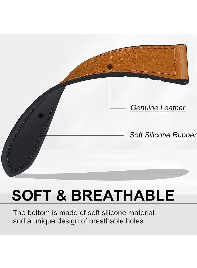 22mm Leather Strap Replacement for Huawei Watch 5 46mm/GT5 Pro 46mm/GT5 46mm/GT4 46mm/Watch 4 46mm,Quick Release Band for Redmi Watch 5 Active/Lite,Dark Brown  - Image 3