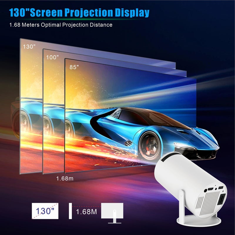 HY300PRO Projector HD 720P Mini Projector Dormitory Outdoor Hard Resolve 4K Support AV1 - Image 4