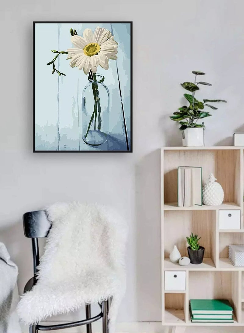 Flower Print Diamond Painting Without Frame - Image 1