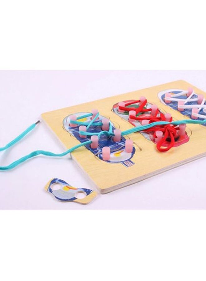 Creative Wooden Blocks Board Toy Featuring Realistic Shoes Design with Shoelaces 30x22cm - Image 2