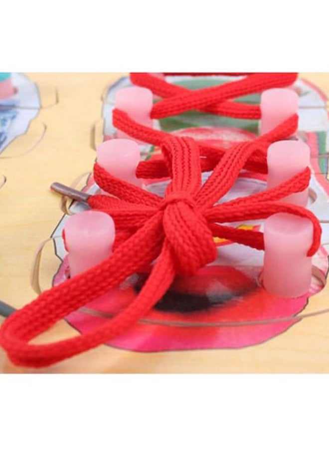 Creative Wooden Blocks Board Toy Featuring Realistic Shoes Design with Shoelaces 30x22cm - Image 3