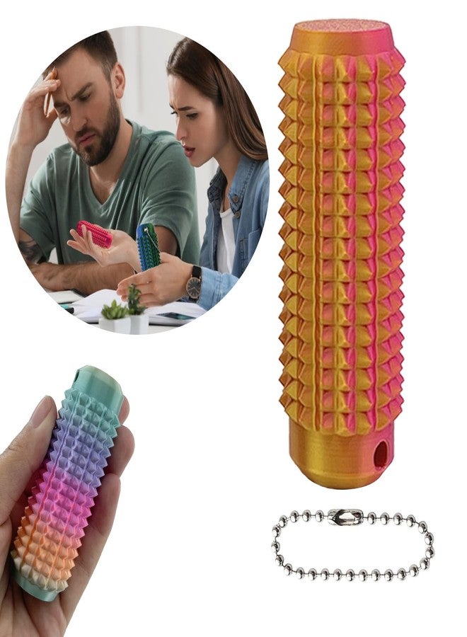 Deiviko Little Ouchies Fidget Stim Tool, Pocket Mini Fidget Toy for Adults, Luminous Pain Stim Fidget,3D Printed Venting Key Pendant, Spiky Grippie Stim Keychain for Anxiety Relief Positive, Novelty Gifts - Image 4