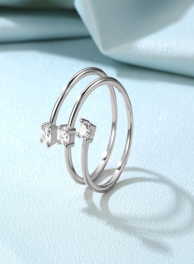 VOLUKA 925 Sterling Silver Cubic Zirconia Twist Coil Wrap Open Band Stacking Open Eternity Rings Simulated Diamond 18K Gold Plated Rings, cubic zirconia, cubic-zirconia - Image 5