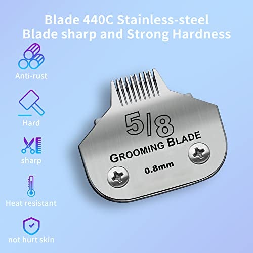 DODAER Detachable Pet Dog Grooming Stainless Steel BladesCompatible with Andis Size58 Cut Length 132inch08mmCompatible with Oster A5Wahl KM10 Series Clippers - Image 3