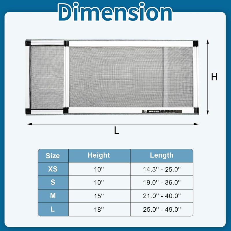Yoochee Expandable Window Screen, 2 Pack Adjustable Window Screen (10" H x 14.3" - 25" W) - Extra Small Replacement Window Screens with Frame, Durable Replacement Screen for Window - Image 4
