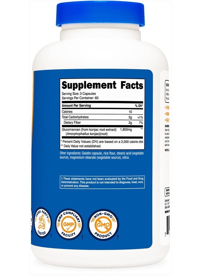 Glucomannan Konjac Root Extract 1,800mg - 180 Capsules