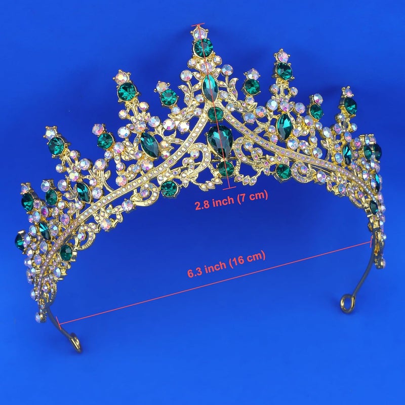 Cocide Green Tiaras for Women Crown for Women Emerald Quinceanera Dress Headbands for Girls Princess Halloween Cosplay Birthday Pageant Bride Headpieces Hair Accessories - Image 5