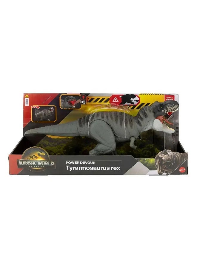 JURASSIC WORLD تمثال حركة تي ريكس من عالم الديناصورات: عودة القوة (54.49 × 21.4 سم) - Image 1