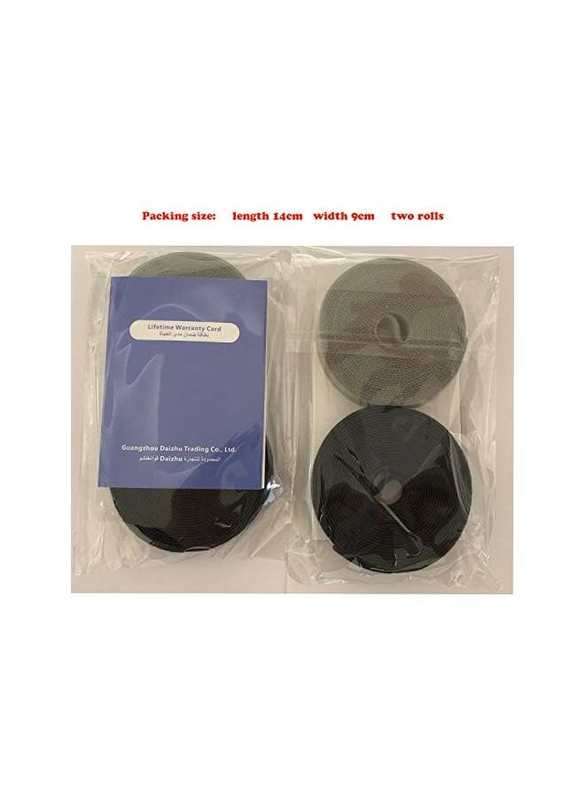 brandless - Reusable Cable Straps Cable Ties Hook & Loop Nylon Fastening Tape Wire Organizer for Cords Cable Management (Total 6m. Color: 1 black and 1 gray) Daizhu - Image 1