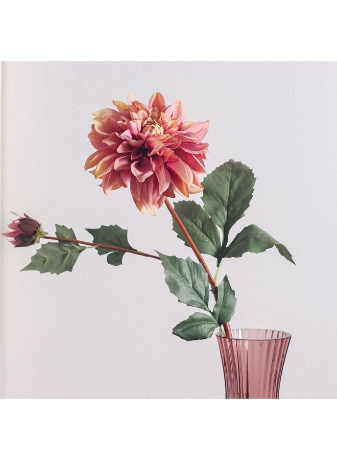 DANUBE HOME Bloomvogue Artificial Dahlia 80Cm Flowers Real Touch Bouquet Flowers for Wedding Party Home Centerpieces Arrangements Bouquets Pink - Image 1