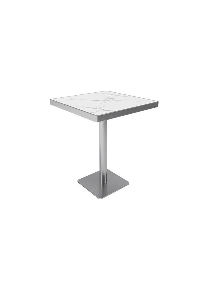 Neo Front Corner Table with Italian White Marble Top and Artistic Modeling Mirror Stainless Steel  FS915-B L40W40H45 cm - Image 1