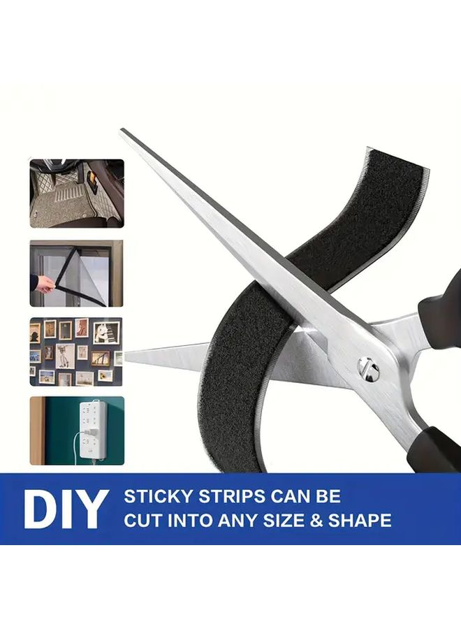 2 Rolls Strong Black 118in Self-Adhesive Fastening Strips Nylon Sticky Buckle - Image 4