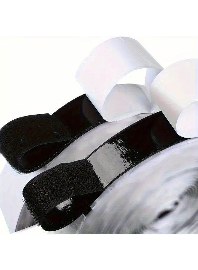 2 Rolls Strong Black 118in Self-Adhesive Fastening Strips Nylon Sticky Buckle - Image 1