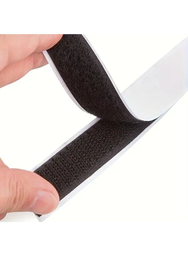 2 Rolls Strong Black 118in Self-Adhesive Fastening Strips Nylon Sticky Buckle - Image 3