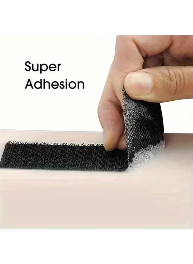 2 Rolls Strong Black 118in Self-Adhesive Fastening Strips Nylon Sticky Buckle - Image 5