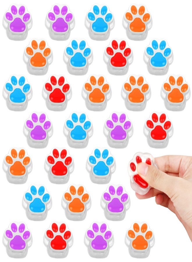 Abilat 28 Pcs Mini Cat Paw Squishies Squeeze Toys Kawaii Cat Paw Mochi Squishy Stress Relief Toys for Kids Adults Birthday Party Favors Classroom Prizes Gift Bag Pinata Fillers - Image 1