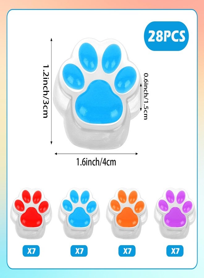 Abilat 28 Pcs Mini Cat Paw Squishies Squeeze Toys Kawaii Cat Paw Mochi Squishy Stress Relief Toys for Kids Adults Birthday Party Favors Classroom Prizes Gift Bag Pinata Fillers - Image 2