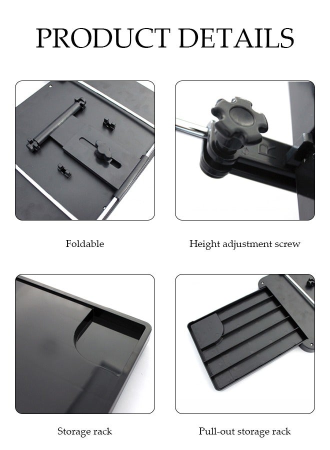 DUNISO طاولة صينية للسيارة، طاولة سيارة قابلة للطي متعددة الوظائف، صينية مسند رأس المقعد الخلفي المحمولة، حامل كمبيوتر بتصميم درج السيارة، متينة وقوية، تحمل وزن قوي، مناسبة لمعظم المركبات مثل السيارات والشاحنات والشاحنات الصغيرة - Image 3