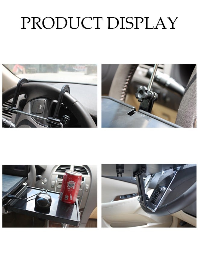 DUNISO طاولة صينية للسيارة، طاولة سيارة قابلة للطي متعددة الوظائف، صينية مسند رأس المقعد الخلفي المحمولة، حامل كمبيوتر بتصميم درج السيارة، متينة وقوية، تحمل وزن قوي، مناسبة لمعظم المركبات مثل السيارات والشاحنات والشاحنات الصغيرة - Image 4