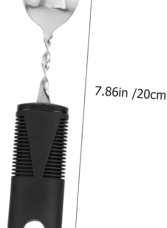 Adaptive Weighted Utensils Set For Elderly With Stainless Steel Forks Spoons Rubber Grip Handles - Image 3