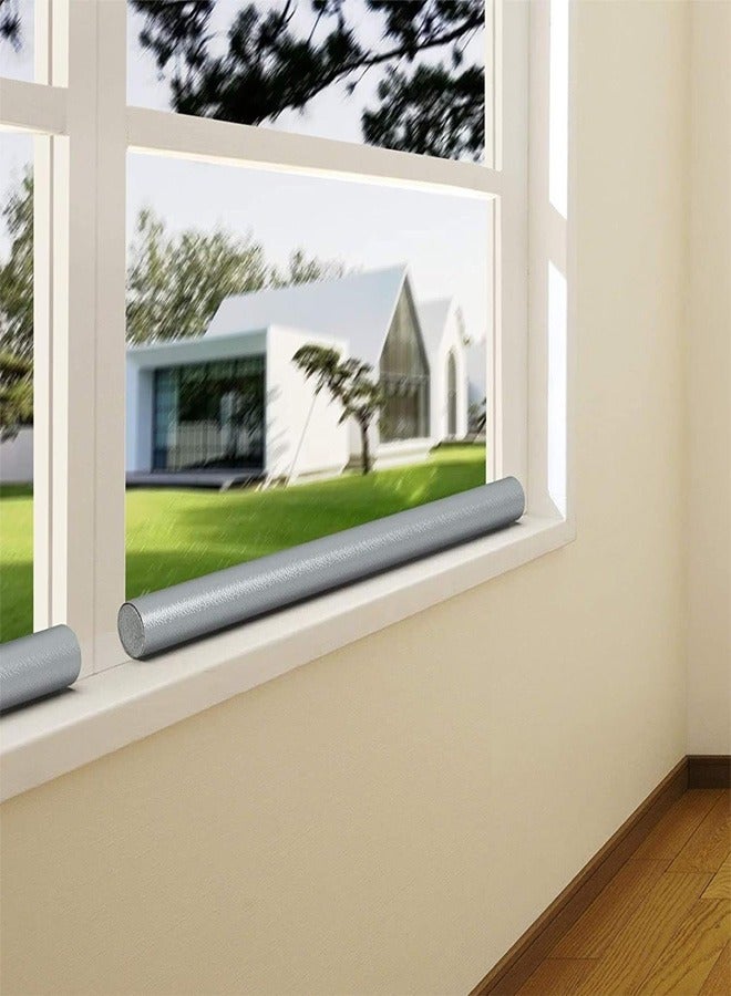 Door Bottom Seal Strip Stopper Weather Stripping Door Seal Blocks Dust Wind Light Noise Winter-Proof Sealing Strip Ideal for Keeping Out Cold Door Seal for Bedroom Kitchen Window Office(Grey)  - Image 5