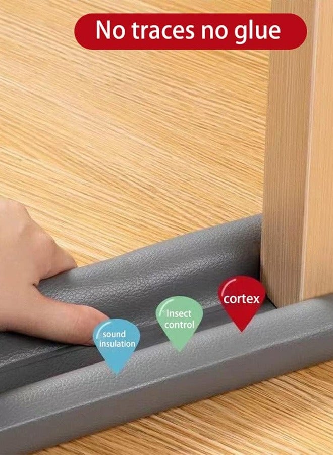 Door Bottom Seal Strip Stopper Weather Stripping Door Seal Blocks Dust Wind Light Noise Winter-Proof Sealing Strip Ideal for Keeping Out Cold Door Seal for Bedroom Kitchen Window Office(Grey)  - Image 2