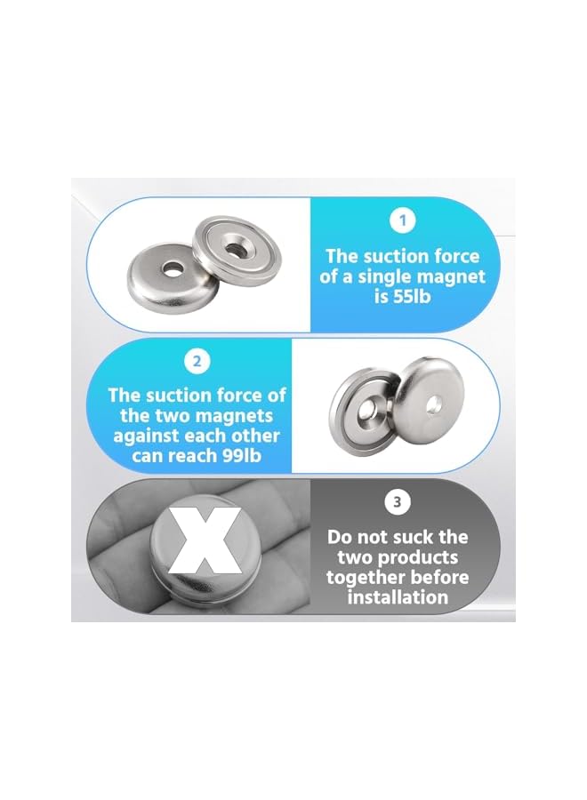 S-TOP Concealed Magnetic Door Catch Ball Closer Replacement Hardware for Cabinet Wardrobe Closet Doors Kitchen Bathroom Durable Stainless Steel 4 Pcs - Image 3