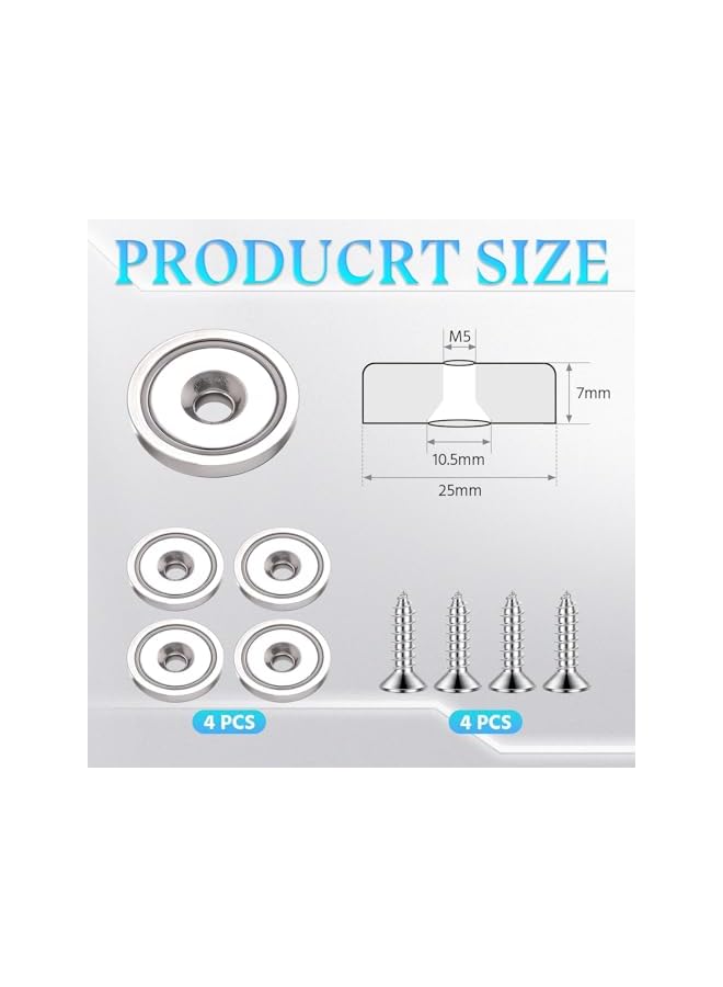 S-TOP Concealed Magnetic Door Catch Ball Closer Replacement Hardware for Cabinet Wardrobe Closet Doors Kitchen Bathroom Durable Stainless Steel 4 Pcs - Image 2
