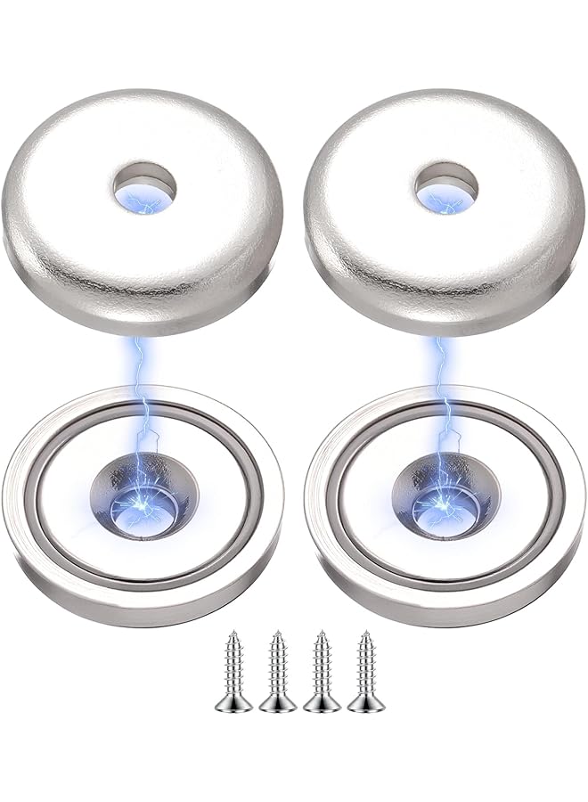 S-TOP Concealed Magnetic Door Catch Ball Closer Replacement Hardware for Cabinet Wardrobe Closet Doors Kitchen Bathroom Durable Stainless Steel 4 Pcs - Image 1