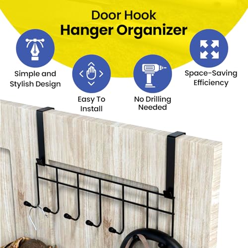WonderStand Strong Carbon Metal Over Door Hook Hanger for Clothes (No Drilling), Suitable for Bathroom, Bedroom, Kitchen - Image 2