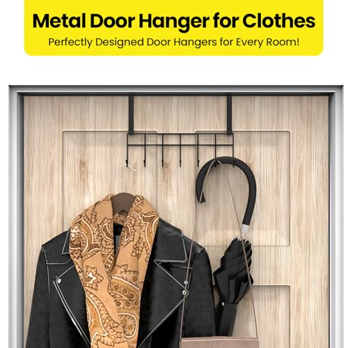WonderStand Strong Carbon Metal Over Door Hook Hanger for Clothes (No Drilling), Suitable for Bathroom, Bedroom, Kitchen - Image 4