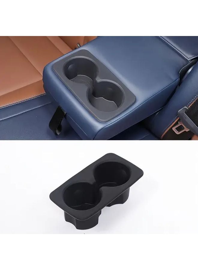 Black Silicone Cup Holder Sleeve for 2022 Ford Maverick Rear Beverage Organizer - Image 1