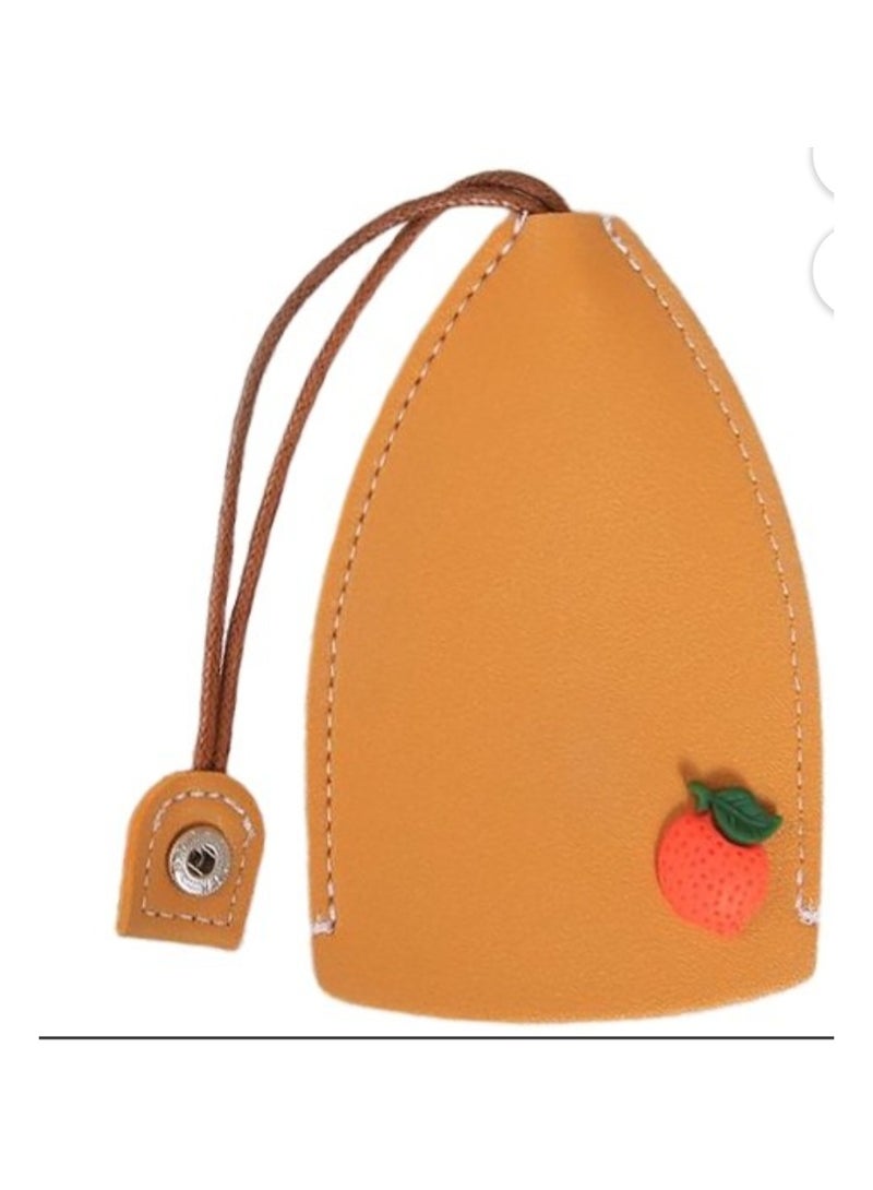 Cute faux leather car key case, portable, retractable. - Image 1