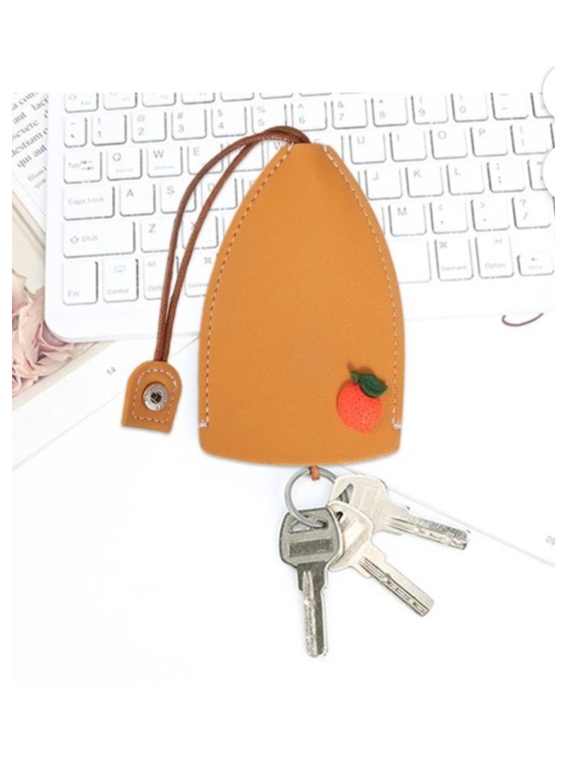 Cute faux leather car key case, portable, retractable. - Image 2