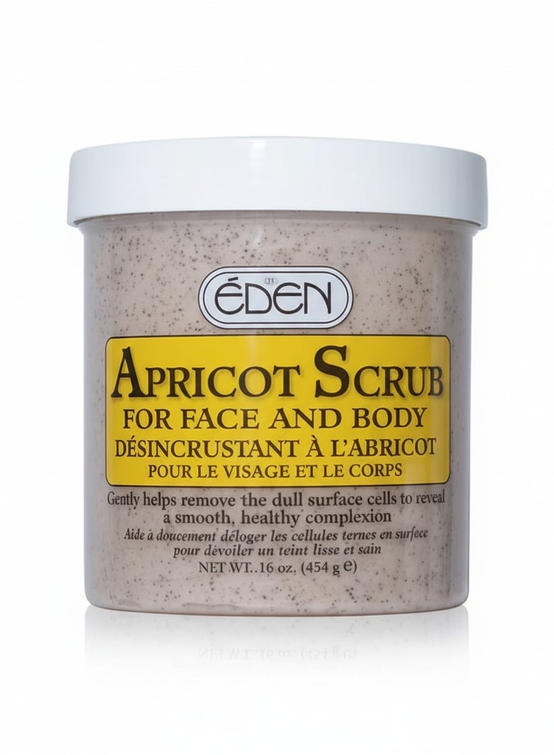 Eden Apricot Scrub for Face & Body – Exfoliating Cleanser – 454 g
