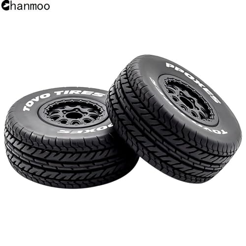 Chanmoo 1/10 RC Short Course Truck Wheels and Tires with 12mm Hex 1:10 Scale Off Road Tyres for 1/10 RC Off-Road Car Traxxas TRX4 Slash Arrma Losi Tenacity Vkar 10sc Hpi RC Buggy Car 4PCS (D Tires) - Image 5