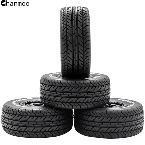 Chanmoo 1/10 RC Short Course Truck Wheels and Tires with 12mm Hex 1:10 Scale Off Road Tyres for 1/10 RC Off-Road Car Traxxas TRX4 Slash Arrma Losi Tenacity Vkar 10sc Hpi RC Buggy Car 4PCS (D Tires) - Image 4