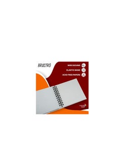 BRUSTRO BRUSTRO Toned Paper - Grey Sketchbook | A4, 120 GSM | 60 Sheets/120 Pages | Wiro Bound, Spiral, Premium, Acid-free Paper, Ideal for Dry media, Mandala Art, Graphite, Charcoal, Colour pencils, Gel pens  - Image 2