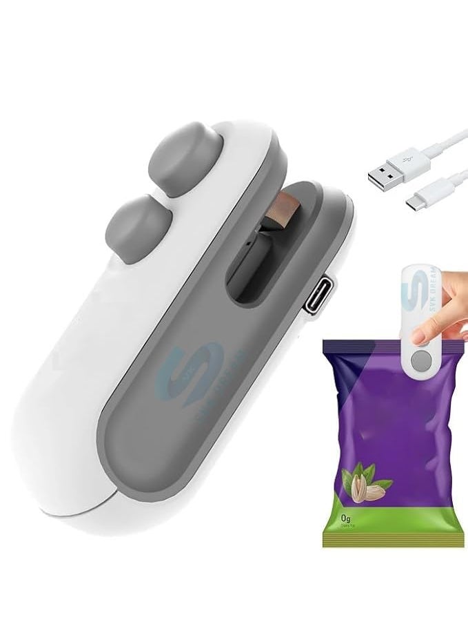 svk dream SVK Dream Mini Seal Machine 2 in 1 USB Rechargeable Magnetic Heat Sealing Cutting Portable Handheld Vacuum Sealer for Food Snacks Chips Fresh Storage Plastic Bags Sealing Machine Multicolor  - Image 1