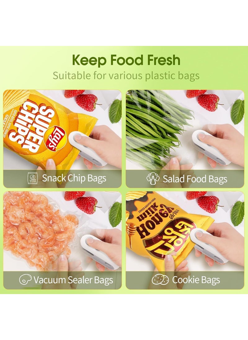svk dream SVK Dream Mini Seal Machine 2 in 1 USB Rechargeable Magnetic Heat Sealing Cutting Portable Handheld Vacuum Sealer for Food Snacks Chips Fresh Storage Plastic Bags Sealing Machine Multicolor  - Image 4