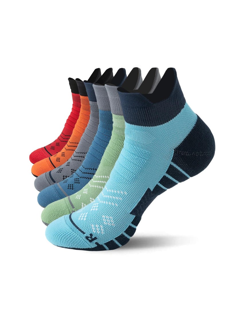 SYOSI 5PCS Athletic Ankle Socks for Men and Women - High-Performance Breathable, Non-Slip, Cushioned Sole Socks Ideal for Daily Wear and Intense Sports Activities (5 Colors, One Size) - Image 1