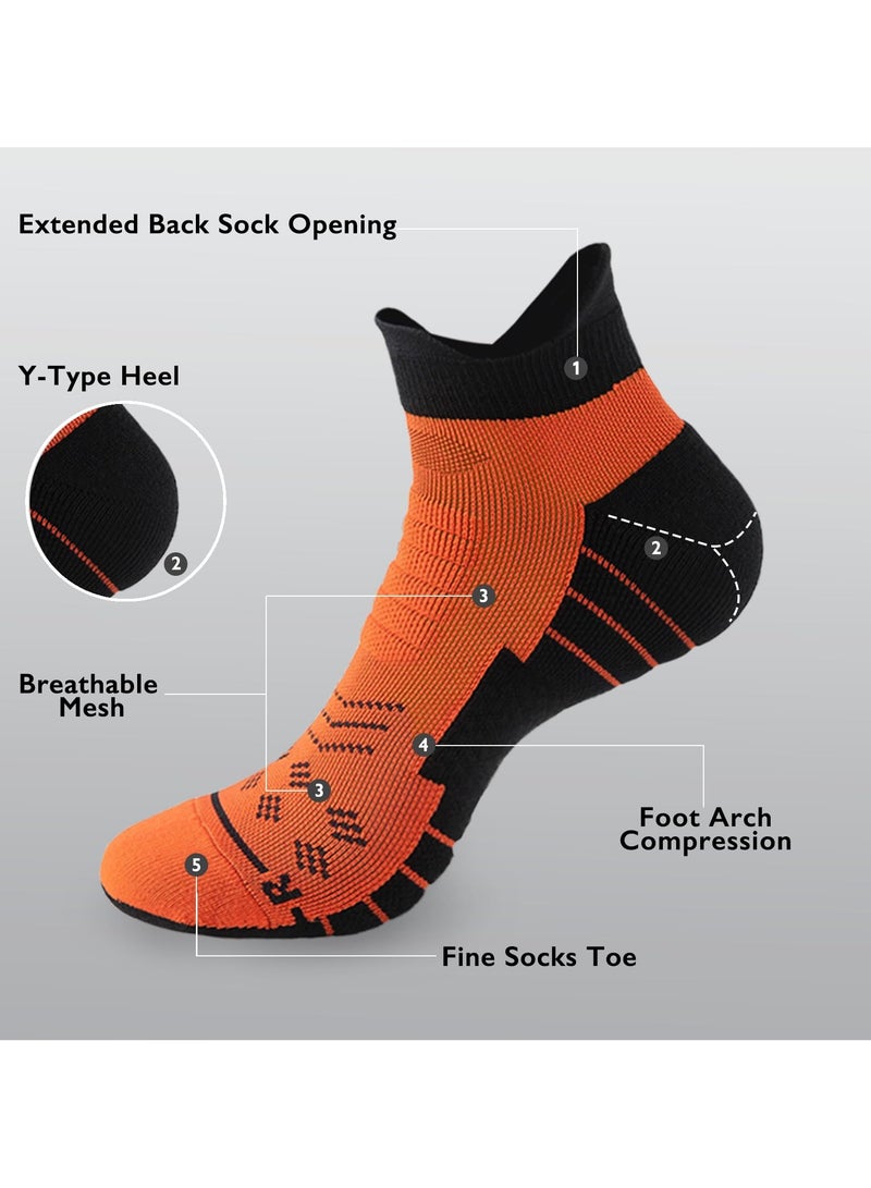 SYOSI 5PCS Athletic Ankle Socks for Men and Women - High-Performance Breathable, Non-Slip, Cushioned Sole Socks Ideal for Daily Wear and Intense Sports Activities (5 Colors, One Size) - Image 2