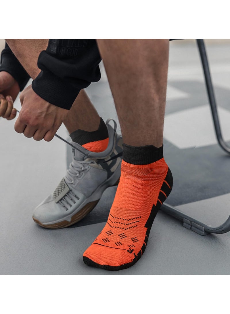 SYOSI 5PCS Athletic Ankle Socks for Men and Women - High-Performance Breathable, Non-Slip, Cushioned Sole Socks Ideal for Daily Wear and Intense Sports Activities (5 Colors, One Size) - Image 4