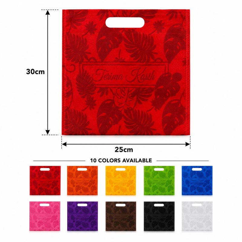 50 PCS Non-Woven Gift Bags with Die-Cut Handle – Durable Reusable Shopping Bags, Multi-Color Bulk Pack for Retail, Events, Packaging & Promotions - Image 5
