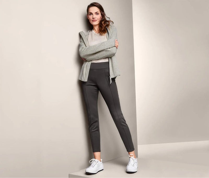 Tchibo Women Plain Pull On Pants, Dark Grey  - Image 1