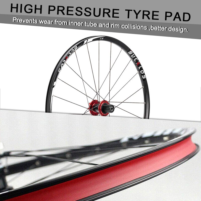 BUCKLOS ã€US Stockã€‘ 26/27.5/29" Mountain Bike Wheelset, Carbon Hub MTB Wheels Quick Release Disc Brakes, 24H Low-Resistant Flat Spokes Bike Wheel fit 7-11 Speed Cassette MTB Wheelset - Image 4